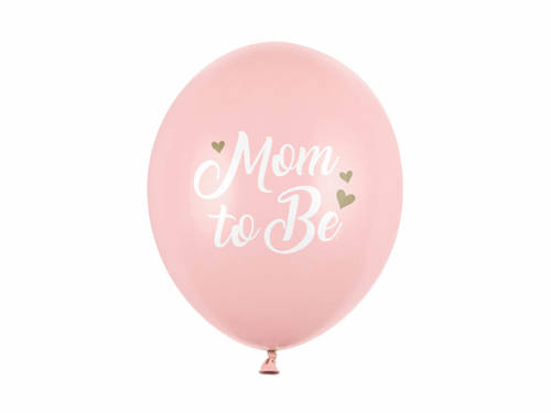 Balony lateksowe Mom to Be jasnoróżowe - 30 cm - 6 szt.