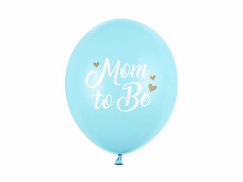 Balony lateksowe Mom to Be niebieskie - 30 cm - 6 szt.