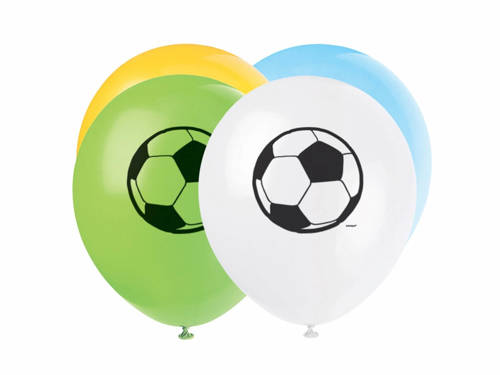 Balony lateksowe Piłka Nożna - 30 cm - 8 szt.