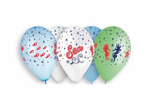 Balony lateksowe Podwodna kraina - 33 cm - 5 szt.