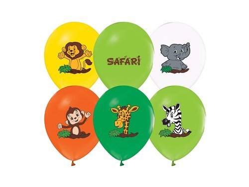 Balony lateksowe Safari - 30 cm - 5 szt.