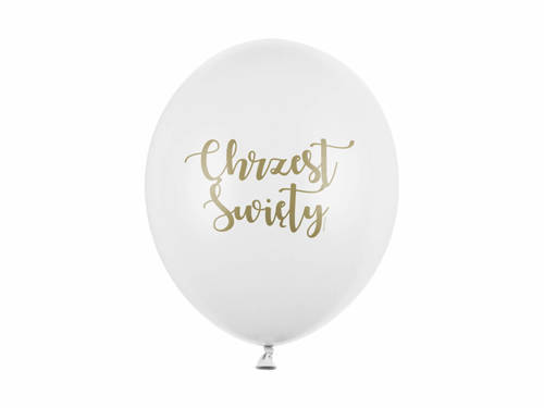 Balony lateksowe na Chrzest Święty - białe - 50 szt.