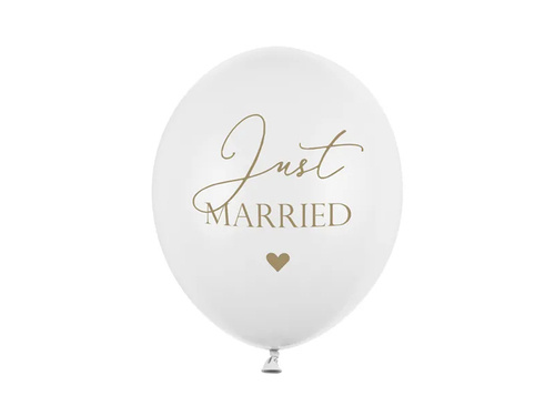 Balony lateksowe z nadrukiem weselnym Just Married - 30 cm - 50 szt.