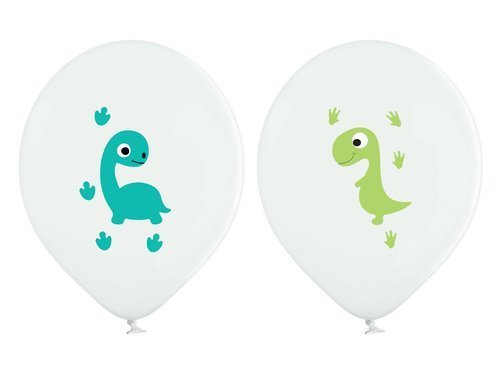 Balony nadrukiem Wesołe Dinozaury - 37 cm - 50 szt.