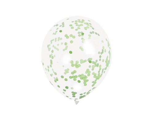 Balony przezroczyste z konfetti w środku - 30 cm - 6 szt.