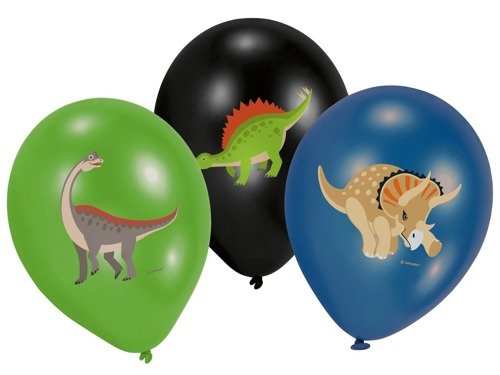 Balony urodzinowe Dinozaury - 28 cm - 6 szt