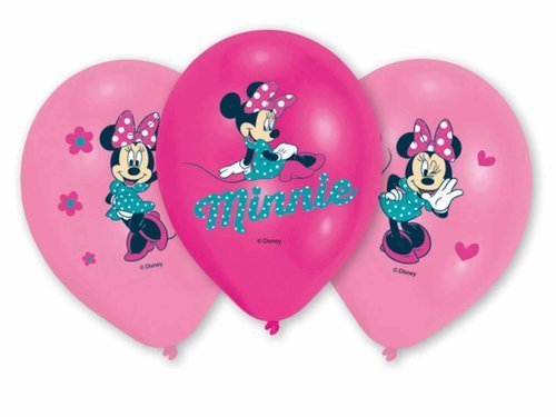 Balony urodzinowe Myszka Minnie - 27 cm - 6 szt