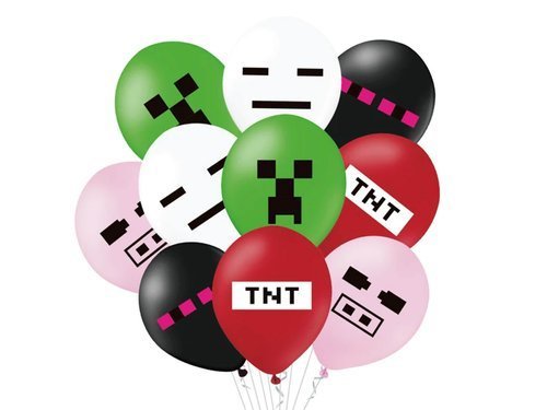 Balony z nadrukiem Piksele TNT - 30 cm - 10 szt.