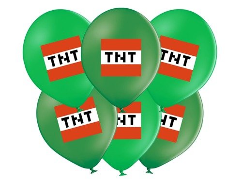 Balony z nadrukiem Piksele TNT - 37 cm - 50 szt.