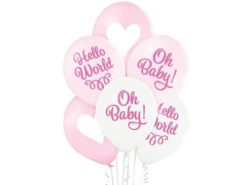 Balony z nadrukiem na baby shower - 12" - 6 szt.