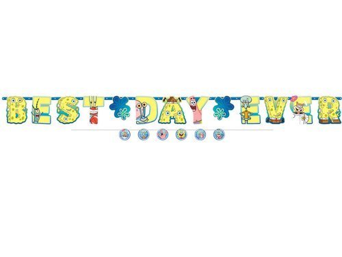 Baner Best Day Ever Spongebob Kanciastoporty - 320 cm - 1 szt.