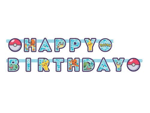 Baner Happy Birthday Pokemon - 218 cm - 1 szt.