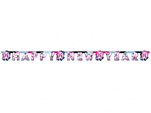 Baner Happy New Year - 180 cm - 1 szt.