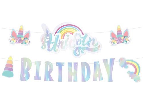 Baner Unicorn Birthday Jednorożec - 250 cm - 1 szt.