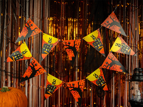 Baner flagi halloweenowy Nawiedzony Dom - 500 cm - 1 szt.