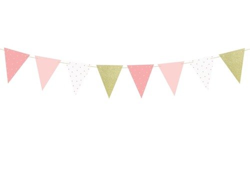 Baner flagi różowy na roczek 1st birthday - 1,3 m