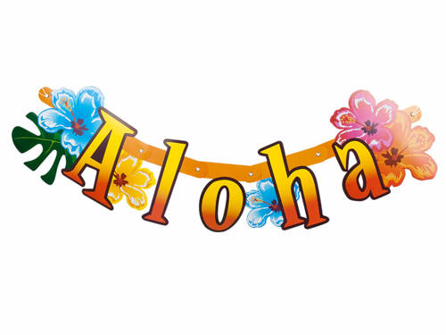 Baner hawajski Aloha - 83 cm - 1 szt.