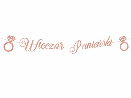 Baner napis Wieczór panieński różowe złoto - 150 cm - 1 szt.