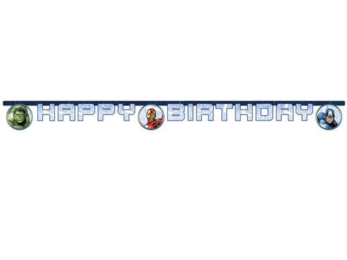 Baner urodzinowy Happy Birthday Avengers - 1 szt.