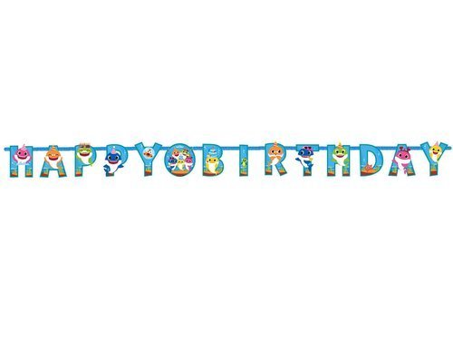 Baner urodzinowy Happy Birthday Baby Shark - 180 cm - 1 szt.