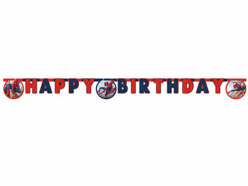 Baner urodzinowy Happy Birthday Spiderman - 1 szt.