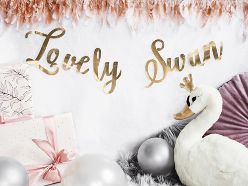 Baner urodzinowy Lovely Swan - 64 x 21,3cm - 1 szt.