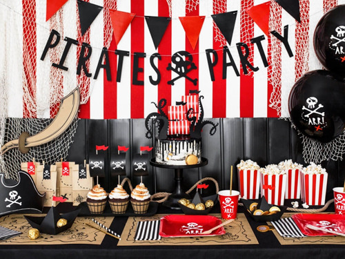 Baner urodzinowy Pirates Party - 14 x 100 cm - 1 szt.