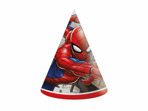 Czapeczki urodzinowe Spiderman - 6 szt.