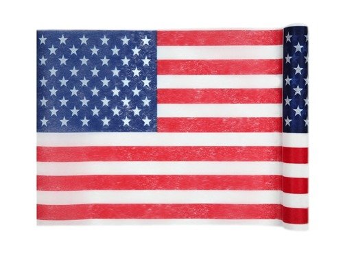 Dekoracja bieżnik na stół Flaga USA - 30 cm x 5 m - 1 szt.