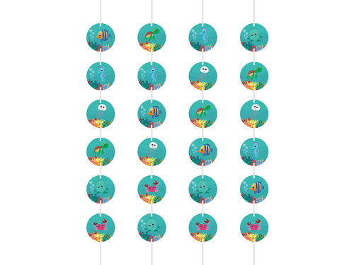 Dekoracja wisząca urodzinowa Podwodny Świat - 4 szt.