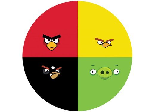 Dekoracyjny opłatek tortowy Angry Birds - 20 cm