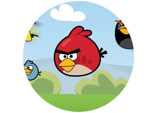 Dekoracyjny opłatek tortowy Angry Birds - 20 cm