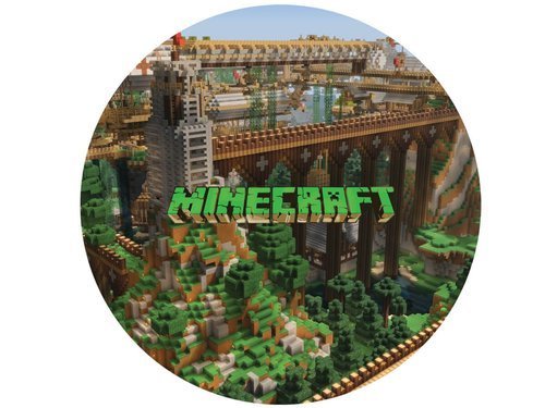 Dekoracyjny opłatek tortowy Minecraft - 20 cm