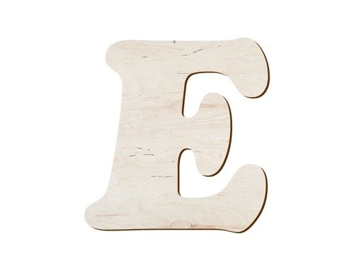 Drewniana dekoracja literka E