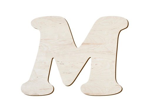 Drewniana dekoracja literka M