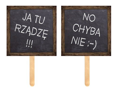 Foto rekwizyty Ja tu rządzę! No chyba nie - 2 szt.