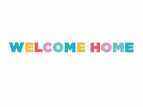 Girlanda papierowa Welcome home kolorowa - 250 cm - 1 szt.