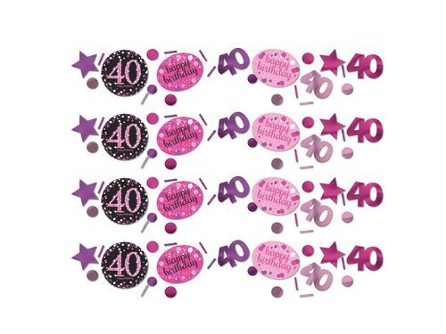 Konfetti różowe na 40 - czterdziestka - 34 g