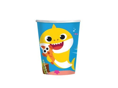 Kubeczki urodzinowe Baby Shark - 250 ml - 8 szt.