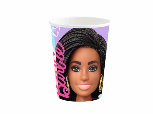 Kubeczki urodzinowe Barbie - 250 ml - 8 szt.