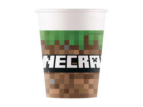 Kubeczki urodzinowe Minecraft - 200 ml - 8 szt.