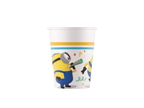 Kubeczki urodzinowe Minionki - 200 ml - 8 szt.