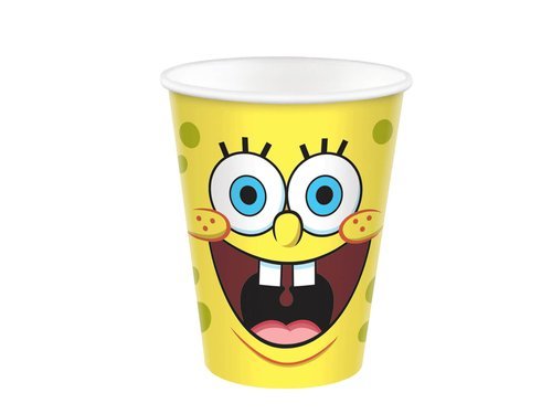 Kubeczki urodzinowe Spongebob Kanciastoporty - 250 ml - 8 szt.