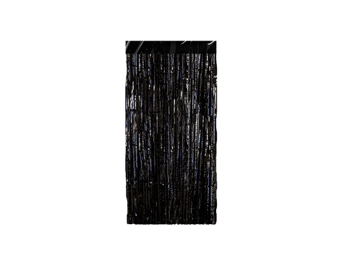 Kurtyna - zasłona na drzwi czarna metaliczna - 100 x 200 cm