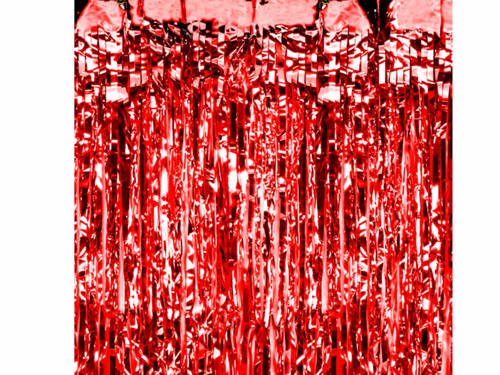 Kurtyna - zasłona na drzwi czerwona metaliczna - 200 cm x 100 cm