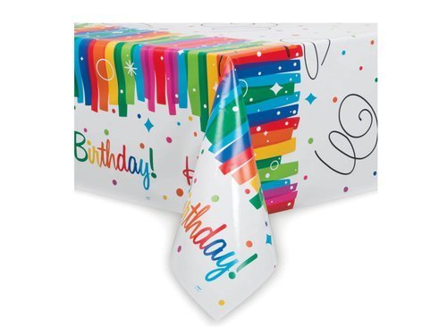 Obrus urodzinowy Rainbow Happy Birthday - 137 x 213 cm - 1 szt.