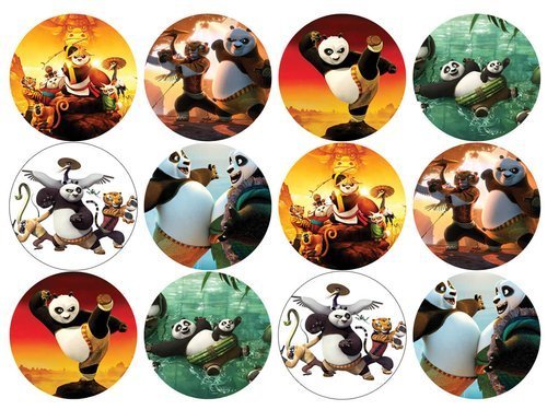 Opłatki na muffiny babeczki Kung Fu Panda