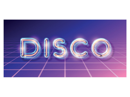 Plakat Disco Neon Party - 70x33 cm