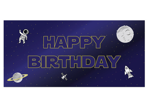 Plakat Happy Birthday Kosmos - 70x33 cm