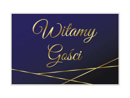 Plakat Weselny granatowo-złoty - 90x60 cm